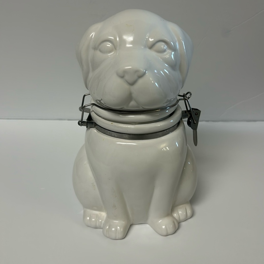 Glass dog treat jar